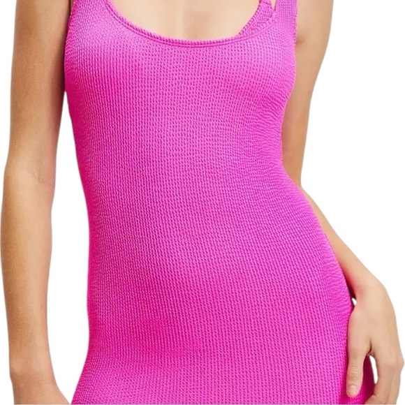 NWOT GOOD AMERICAN Hot Pink Mini Dress Bodycon Party Night Out Clubwear SZ S - Picture 2 of 6